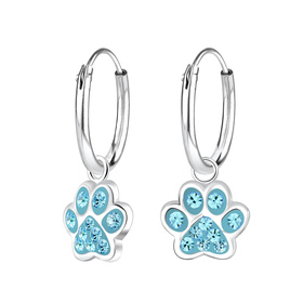 Pfotenabdruck Kinder Creolen 925 Silber