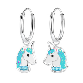 Einhorn Kinder Creolen 925 Silber