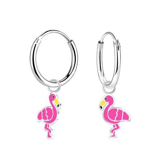Flamingo Kinder Creolen 925 Silber