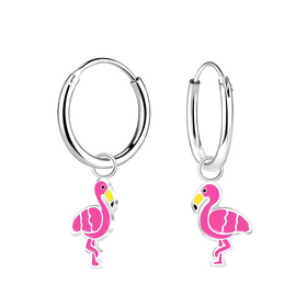 Flamingo Kinder Creolen 925 Silber