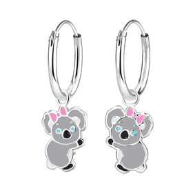 Koala Kinder Creolen 925 Silber