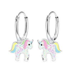 Einhorn Kinder Creolen 925 Silber
