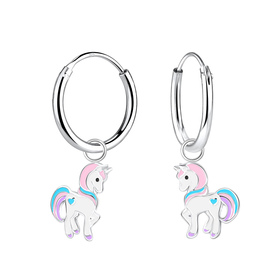 Einhorn Kinder Creolen 925 Silber