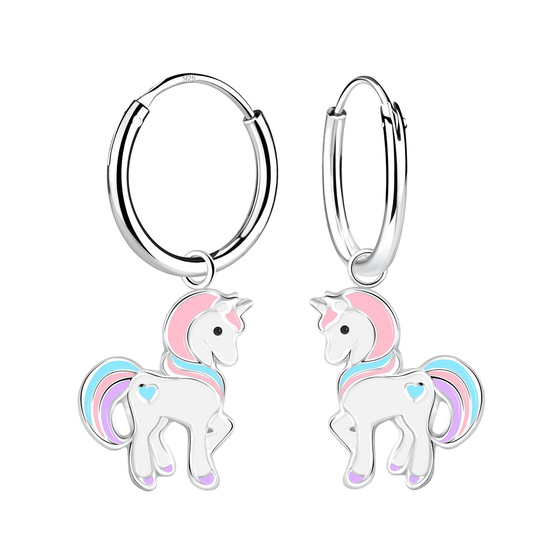 Einhorn Kinder Creolen 925 Silber