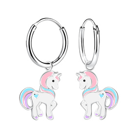 Einhorn Kinder Creolen 925 Silber