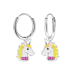 Einhorn Kinder Creolen 925 Silber