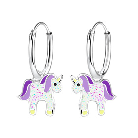 Einhorn Kinder Creolen 925 Silber