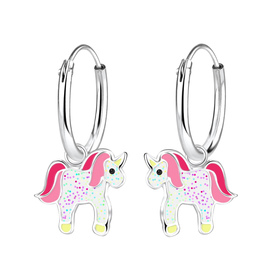 Einhorn Kinder Creolen 925 Silber