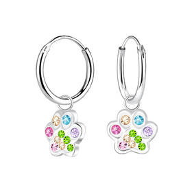 Pfotenabdruck Kinder Creolen 925 Silber