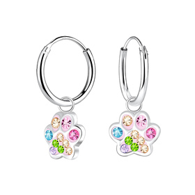 Pfotenabdruck Kinder Creolen 925 Silber