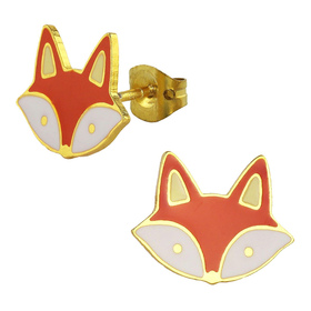 Auf dem Bild zu sehen sind Kinder Ohrringe Fuchs Kopf...