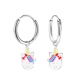 Einhorn Kinder Creolen 925 Silber