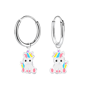 Einhorn Kinder Creolen 925 Silber