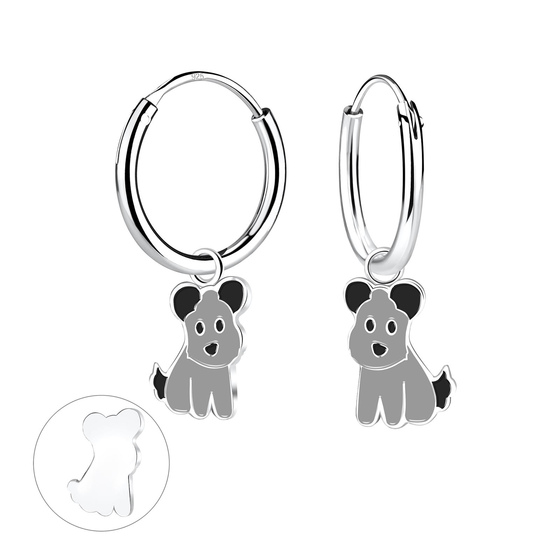 Hunde Kinder Creolen 925 Silber