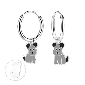 Hunde Kinder Creolen 925 Silber