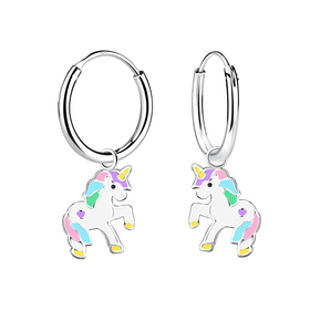 Einhorn Kinder Creolen 925 Silber