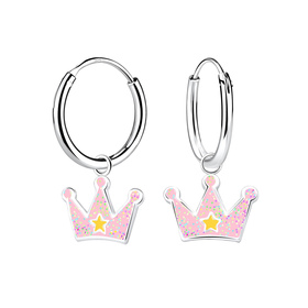 Kronen Kinder Creolen 925 Silber