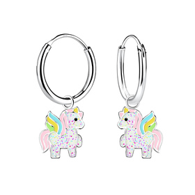 Einhorn Kinder Creolen 925 Silber