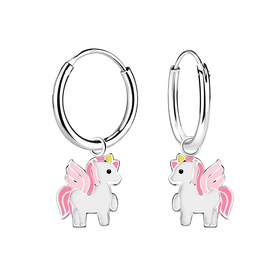 Einhorn Kinder Creolen 925 Silber