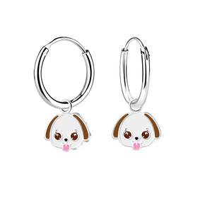 Hunde Kinder Creolen 925 Silber