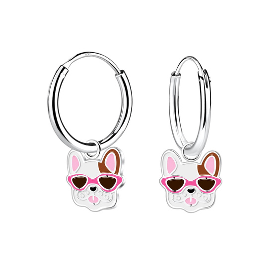 Franzsische Bulldoggen Kinder Creolen 925 Silber