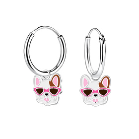 Franzsische Bulldoggen Kinder Creolen 925 Silber