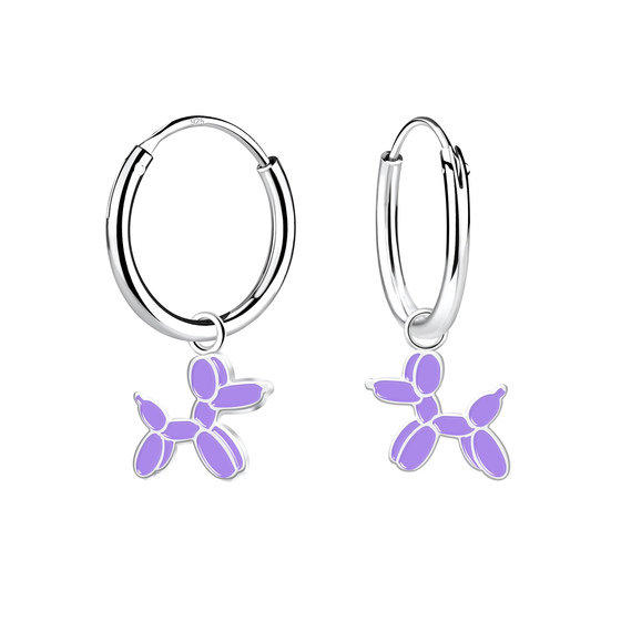 Ballonhund Kinder Creolen 925 Silber