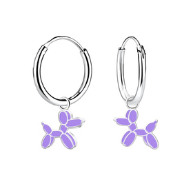 Ballonhund Kinder Creolen 925 Silber