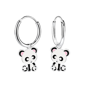 Panda Kinder Creolen 925 Silber