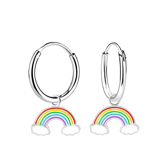 Regenbogen Kinder Creolen 925 Silber