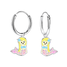 Meerjungfrauen Kinder Creolen 925 Silber