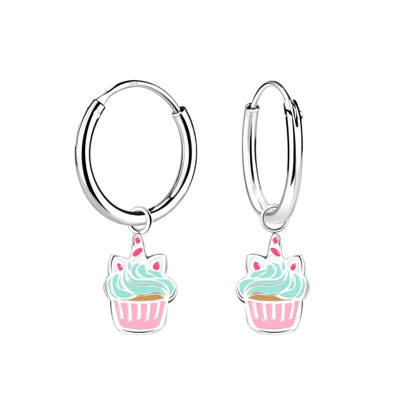 Cupcake Kinder Creolen 925 Silber