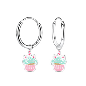Cupcake Kinder Creolen 925 Silber