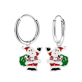 Weihnachtsmann Kinder Creolen 925 Silber