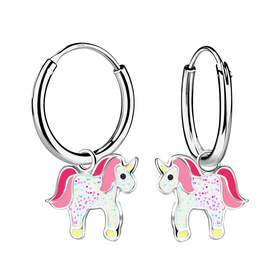 Einhorn Kinder Creolen 925 Silber