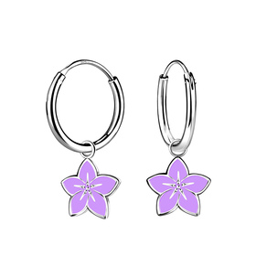 Blumen Kinder Creolen 925 Silber