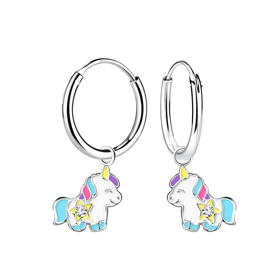 Einhorn Kinder Creolen 925 Silber
