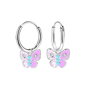 Schmetterling Kinder Creolen 925 Silber