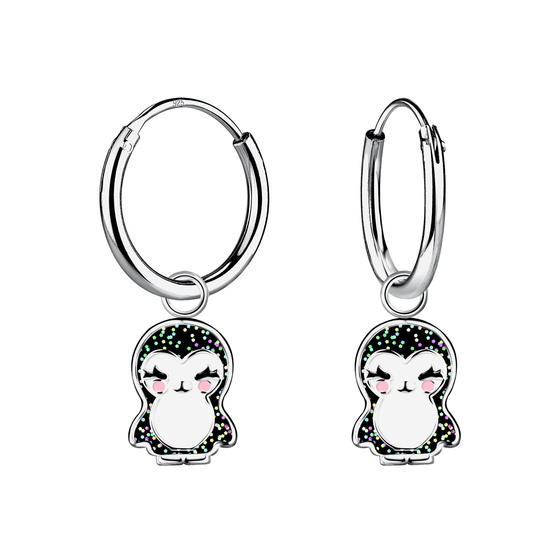 Pinguin Kinder Creolen 925 Silber