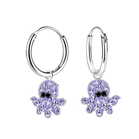 Oktopus Kinder Creolen 925 Silber