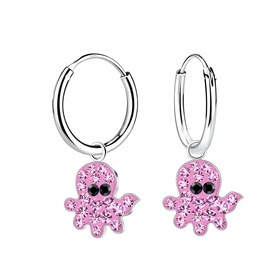 Oktopus Kinder Creolen 925 Silber