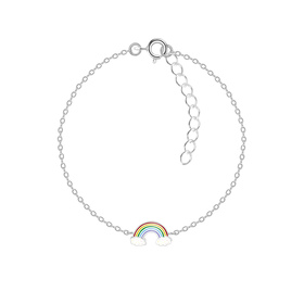 Regenbogen Kinder Armband 925 Silber