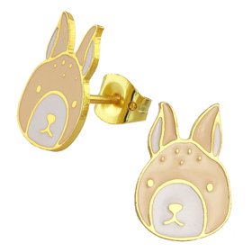 Auf dem Bild zu sehen sind Kinder Ohrringe Hasen Kopf...