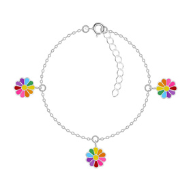 Blumen Kinder Armband 925 Silber