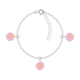 Blumen Kinder Armband 925 Silber