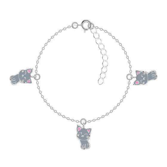 Katzen Kinder Armband 925 Silber