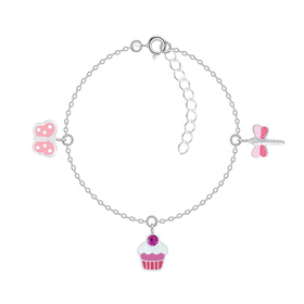 Pink Lover Kinder Armband 925 Silber