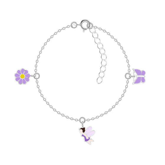 Lila Lover Kinder Armband 925 Silber