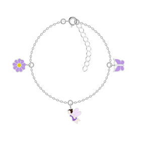 Lila Lover Kinder Armband 925 Silber