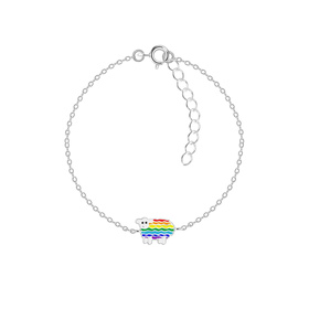 Regenbogen Schaf Kinder Armband 925 Silber